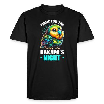 Endangered Species Kakapo Animal Rights Activist - Men's Premium Organic T-Shirt - black - Front - Nico (187cm)