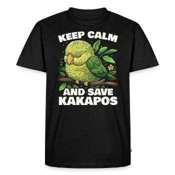 Endangered Species Kakapo Animal Rights Activist - Men's Premium Organic T-Shirt - black - Front - Nico (187cm)