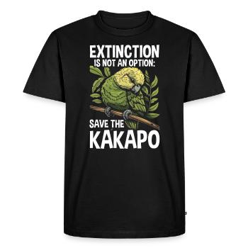 Endangered Species Kakapo Animal Rights Activist - Men's Premium Organic T-Shirt - black - Front - Nico (187cm)