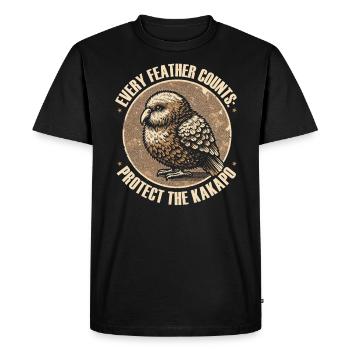 Endangered Species Kakapo Animal Rights Activist - Men's Premium Organic T-Shirt - black - Front - Nico (187cm)