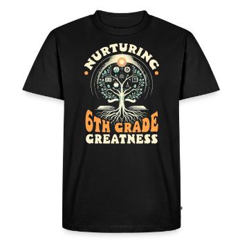 Enseignant de 6e année Éducateur de sixième année Enseignement - T-shirt Premium bio Homme - noir - Devant - Nico (187cm)