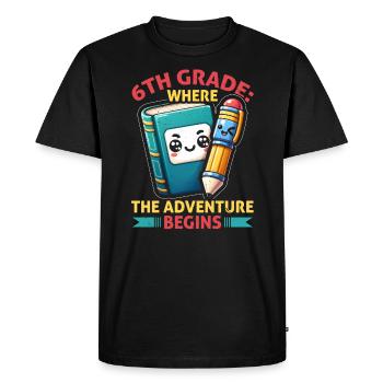Enseignant de 6e année Éducateur de sixième année Enseignement - T-shirt Premium bio Homme - noir - Devant - Nico (187cm)