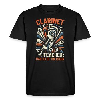 Professeur de clarinette Clarinettiste Musicien de clarinette - T-shirt Premium bio Homme - noir - Devant - Nico (187cm)