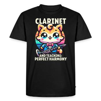 Professeur de clarinette Clarinettiste Musicien de clarinette - T-shirt Premium bio Homme - noir - Devant - Nico (187cm)