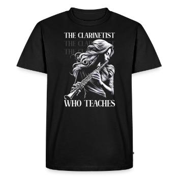 Professeur de clarinette Clarinettiste Musicien de clarinette - T-shirt Premium bio Homme - noir - Devant - Nico (187cm)