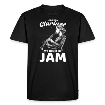 Professeur de clarinette Clarinettiste Musicien de clarinette - T-shirt Premium bio Homme - noir - Devant - Nico (187cm)