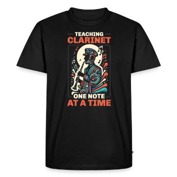 Professeur de clarinette Clarinettiste Musicien de clarinette - T-shirt Premium bio Homme - noir - Devant - Nico (187cm)
