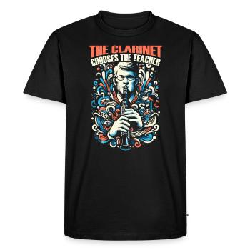 Professeur de clarinette Clarinettiste Musicien de clarinette - T-shirt Premium bio Homme - noir - Devant - Nico (187cm)