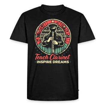 Professeur de clarinette Clarinettiste Musicien de clarinette - T-shirt Premium bio Homme - noir - Devant - Nico (187cm)