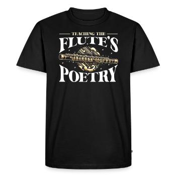 Professeur de flûte Instrument de musique Joueur de flûte - T-shirt Premium bio Homme - noir - Devant - Nico (187cm)