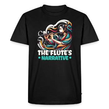 Professeur de flûte Instrument de musique Joueur de flûte - T-shirt Premium bio Homme - noir - Devant - Nico (187cm)