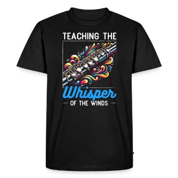 Professeur de flûte Instrument de musique Joueur de flûte - T-shirt Premium bio Homme - noir - Devant - Nico (187cm)