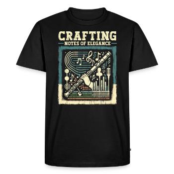 Professeur de flûte Instrument de musique Joueur de flûte - T-shirt Premium bio Homme - noir - Devant - Nico (187cm)
