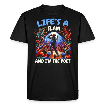 Poetry Slam Poet Novel Writer Poem Literature - Men's Premium Organic T-Shirt - black - Front - Nico (187cm)