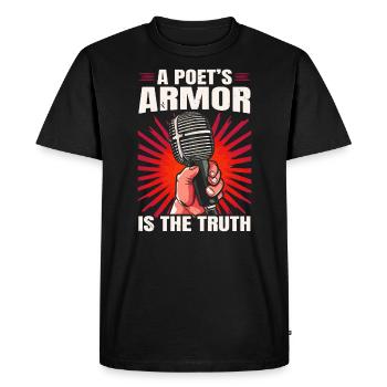 Poetry Slam Poet Novel Writer Poem Literature - Men's Premium Organic T-Shirt - black - Front - Nico (187cm)