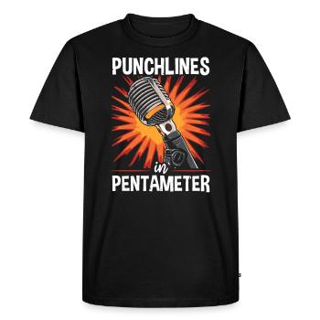 Poetry Slam Poet Novel Writer Poem Literature - Men's Premium Organic T-Shirt - black - Front - Nico (187cm)