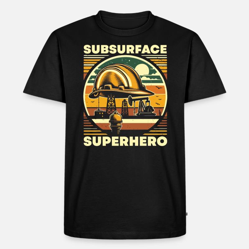 Bohringenieur Beruf Ölbohrinselarbeiter - Männer Premium Bio T-Shirt - Schwarz