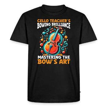 Cello Teacher Musical Cello Player Cellist - Men's Premium Organic T-Shirt - black - Front - Nico (187cm)