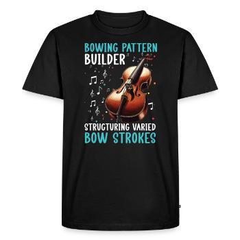 Cello Teacher Musical Cello Player Cellist - Men's Premium Organic T-Shirt - black - Front - Nico (187cm)