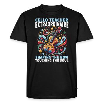Cello Teacher Musical Cello Player Cellist - Men's Premium Organic T-Shirt - black - Front - Nico (187cm)