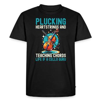 Cello Teacher Musical Cello Player Cellist - Men's Premium Organic T-Shirt - black - Front - Nico (187cm)