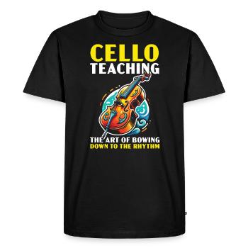 Cello Teacher Musical Cello Player Cellist - Men's Premium Organic T-Shirt - black - Front - Nico (187cm)