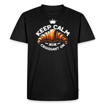 Croissant France Food Foodie Petit-déjeuner français - T-shirt Premium bio Homme - noir - Devant - Nico (187cm)