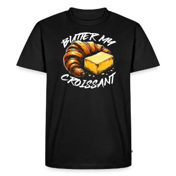 Croissant France Food Foodie Petit-déjeuner français - T-shirt Premium bio Homme - noir - Devant - Nico (187cm)