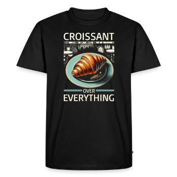 Croissant France Food Foodie Petit-déjeuner français - T-shirt Premium bio Homme - noir - Devant - Nico (187cm)