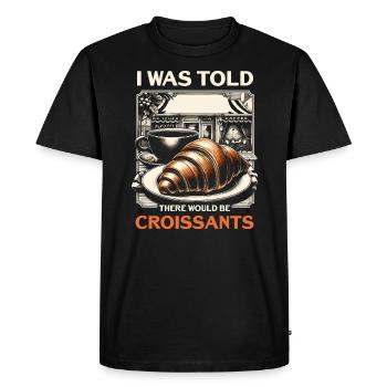 Croissant France Food Foodie Petit-déjeuner français - T-shirt Premium bio Homme - noir - Devant - Nico (187cm)
