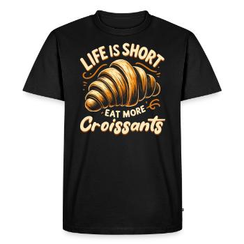 Croissant France Food Foodie Petit-déjeuner français - T-shirt Premium bio Homme - noir - Devant - Nico (187cm)