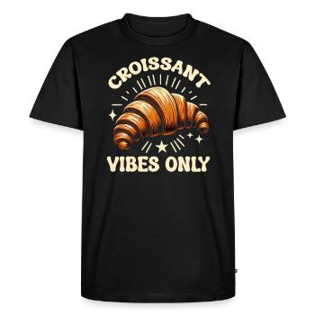 Croissant France Food Foodie Petit-déjeuner français - T-shirt Premium bio Homme - noir - Devant - Nico (187cm)