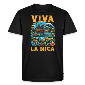 J’aime le Nicaragua Drapeau nicaraguayen Fierté nicaraguayenne - T-shirt Premium bio Homme - noir - Devant - Nico (187cm)