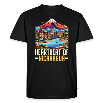 J’aime le Nicaragua Drapeau nicaraguayen Fierté nicaraguayenne - T-shirt Premium bio Homme - noir - Devant - Nico (187cm)