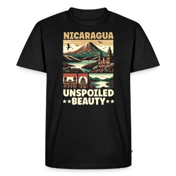 J’aime le Nicaragua Drapeau nicaraguayen Fierté nicaraguayenne - T-shirt Premium bio Homme - noir - Devant - Nico (187cm)
