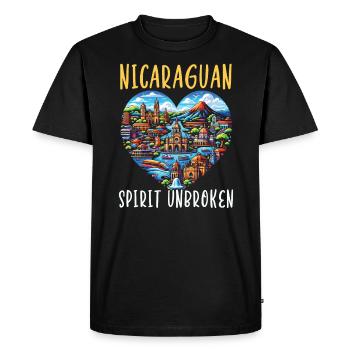 I Love Nicaragua Nicaraguan Flag Nicaraguan Pride - Men's Premium Organic T-Shirt - black - Front - Nico (187cm)