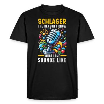 Chanteur allemand Schlager Mélomane d’Allemagne - T-shirt Premium bio Homme - noir - Devant - Nico (187cm)