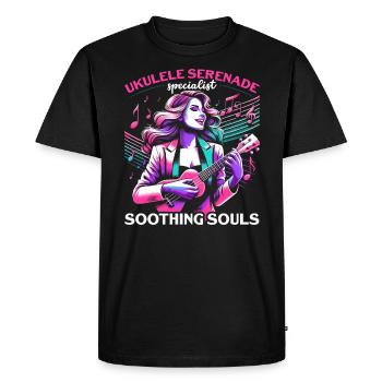 Ukulélé Professeur Instrument Ukulélé Joueur Uke - T-shirt Premium bio Homme - noir - Devant - Nico (187cm)