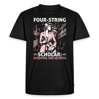 Ukulélé Professeur Instrument Ukulélé Joueur Uke - T-shirt Premium bio Homme - noir - Devant - Nico (187cm)