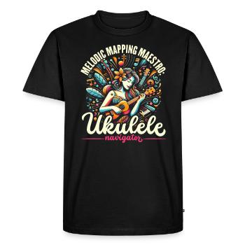 Ukulélé Professeur Instrument Ukulélé Joueur Uke - T-shirt Premium bio Homme - noir - Devant - Nico (187cm)