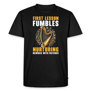 Harp Teacher Harpist Music Instrument Harp Player - Men's Premium Organic T-Shirt - black - Front - Nico (187cm)