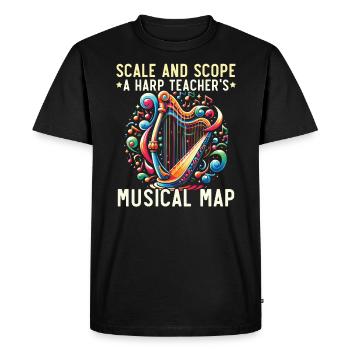 Harp Teacher Harpist Music Instrument Harp Player - Men's Premium Organic T-Shirt - black - Front - Nico (187cm)