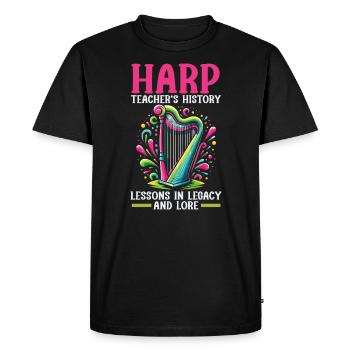 Harp Teacher Harpist Music Instrument Harp Player - Men's Premium Organic T-Shirt - black - Front - Nico (187cm)