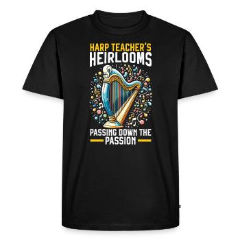 Harp Teacher Harpist Music Instrument Harp Player - Men's Premium Organic T-Shirt - black - Front - Nico (187cm)