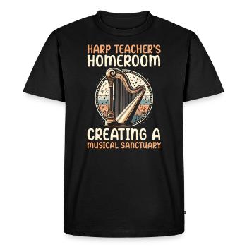 Harp Teacher Harpist Music Instrument Harp Player - Men's Premium Organic T-Shirt - black - Front - Nico (187cm)