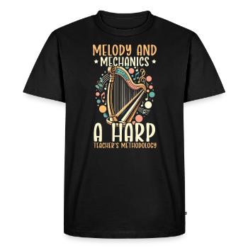 Harp Teacher Harpist Music Instrument Harp Player - Men's Premium Organic T-Shirt - black - Front - Nico (187cm)