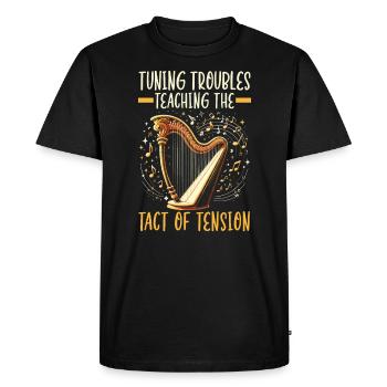 Professeur de harpe Harpiste Instrument de musique Joueur de harpe - T-shirt Premium bio Homme - noir - Devant - Nico (187cm)