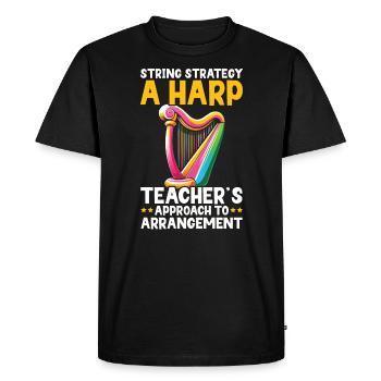 Harp Teacher Harpist Music Instrument Harp Player - Men's Premium Organic T-Shirt - black - Front - Nico (187cm)