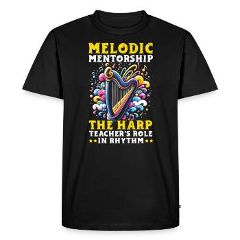 Harp Teacher Harpist Music Instrument Harp Player - Men's Premium Organic T-Shirt - black - Front - Nico (187cm)