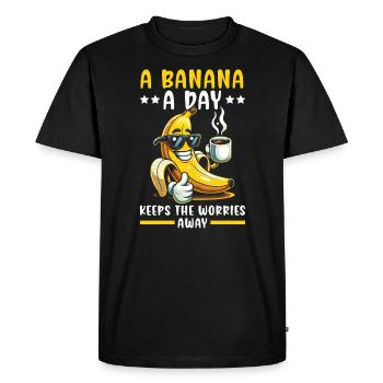 Banana Lover Banana Eater Food Tropical Fruit - Men's Premium Organic T-Shirt - black - Front - Nico (187cm)